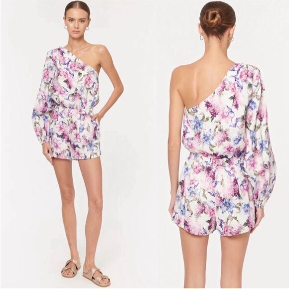 NWT CAMI NYC Scout Romper in Clematis Floral Linen Women's Size MED - Picture 1 of 14
